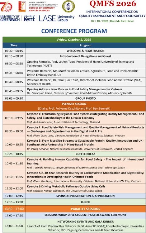 Cover of the QMFS 2026 program in English